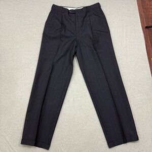 Christian Dior Monsieur Pants Mens 32x32 Black Pleated Twill Trousers Vintage